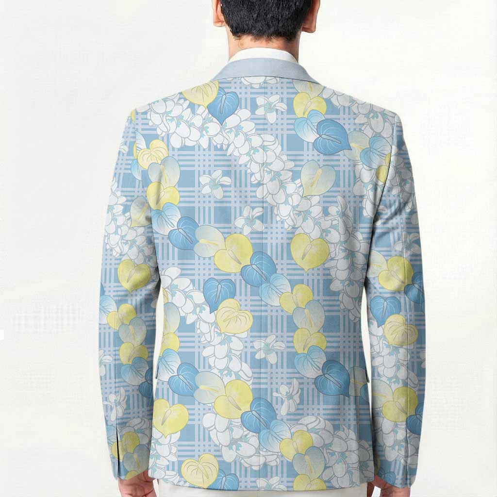 Anthurium Plumeria Lei Pastel Blazer Blue Hawaiian Splendid Palaka