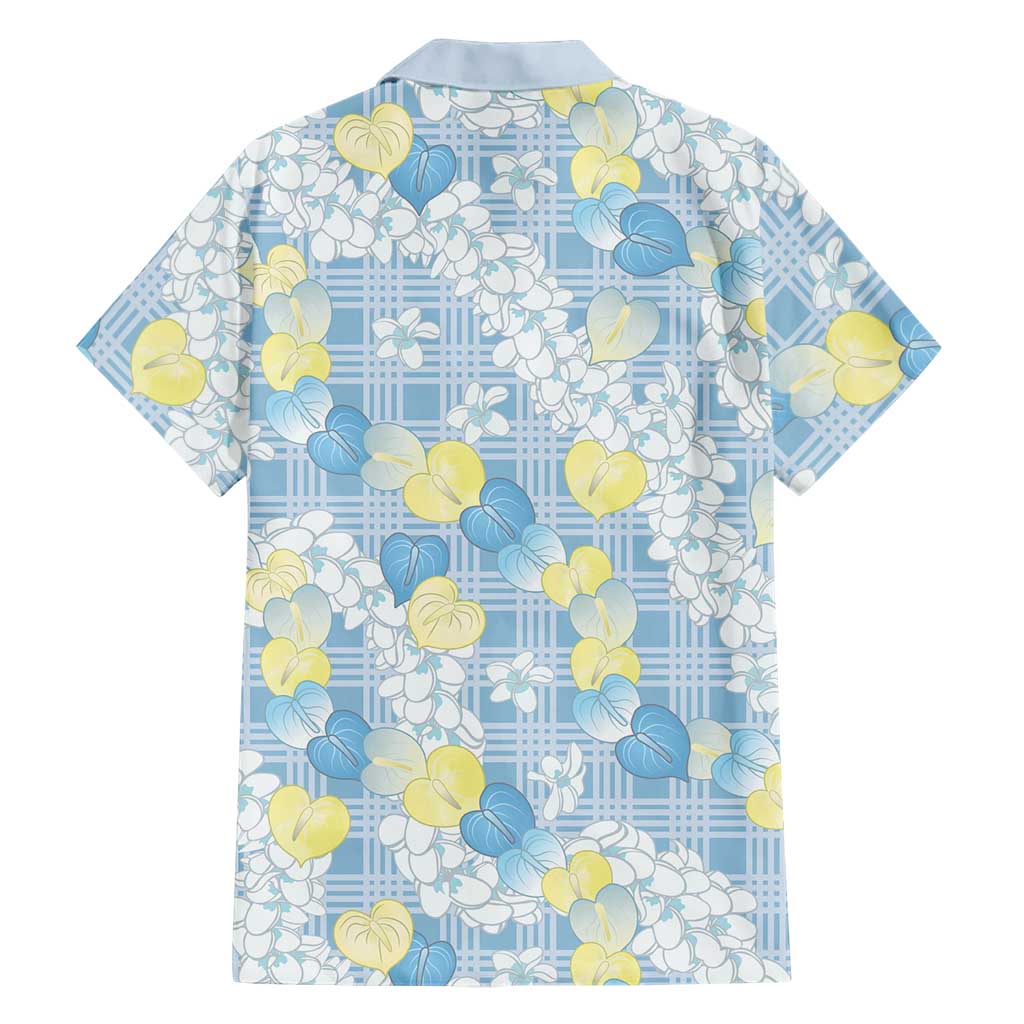 Anthurium Plumeria Lei Pastel Hawaiian Shirt Blue Hawaiian Splendid Palaka LT01 - Polynesian Pride