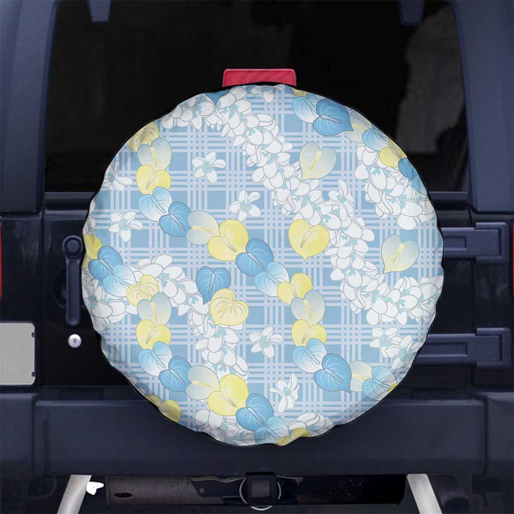 Anthurium Plumeria Lei Pastel Spare Tire Cover Blue Hawaiian Splendid Palaka