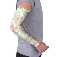 Anthurium Plumeria Lei Pastel Arm Sleeves Green Hawaiian Splendid Palaka LT01 - Polynesian Pride