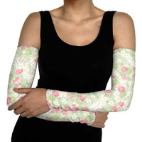 Anthurium Plumeria Lei Pastel Arm Sleeves Green Hawaiian Splendid Palaka LT01 - Polynesian Pride
