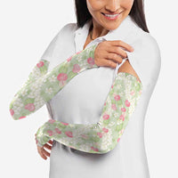 Anthurium Plumeria Lei Pastel Arm Sleeves Green Hawaiian Splendid Palaka LT01 - Polynesian Pride