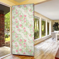 Anthurium Plumeria Lei Pastel Door Cover Green Hawaiian Splendid Palaka
