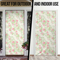 Anthurium Plumeria Lei Pastel Door Cover Green Hawaiian Splendid Palaka