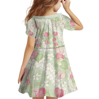 Anthurium Plumeria Lei Pastel Family Matching Tank Maxi Dress and Hawaiian Shirt Green Hawaiian Splendid Palaka LT01 - Polynesian Pride