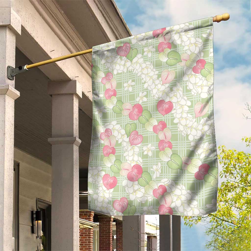 Anthurium Plumeria Lei Pastel Garden Flag Green Hawaiian Splendid Palaka