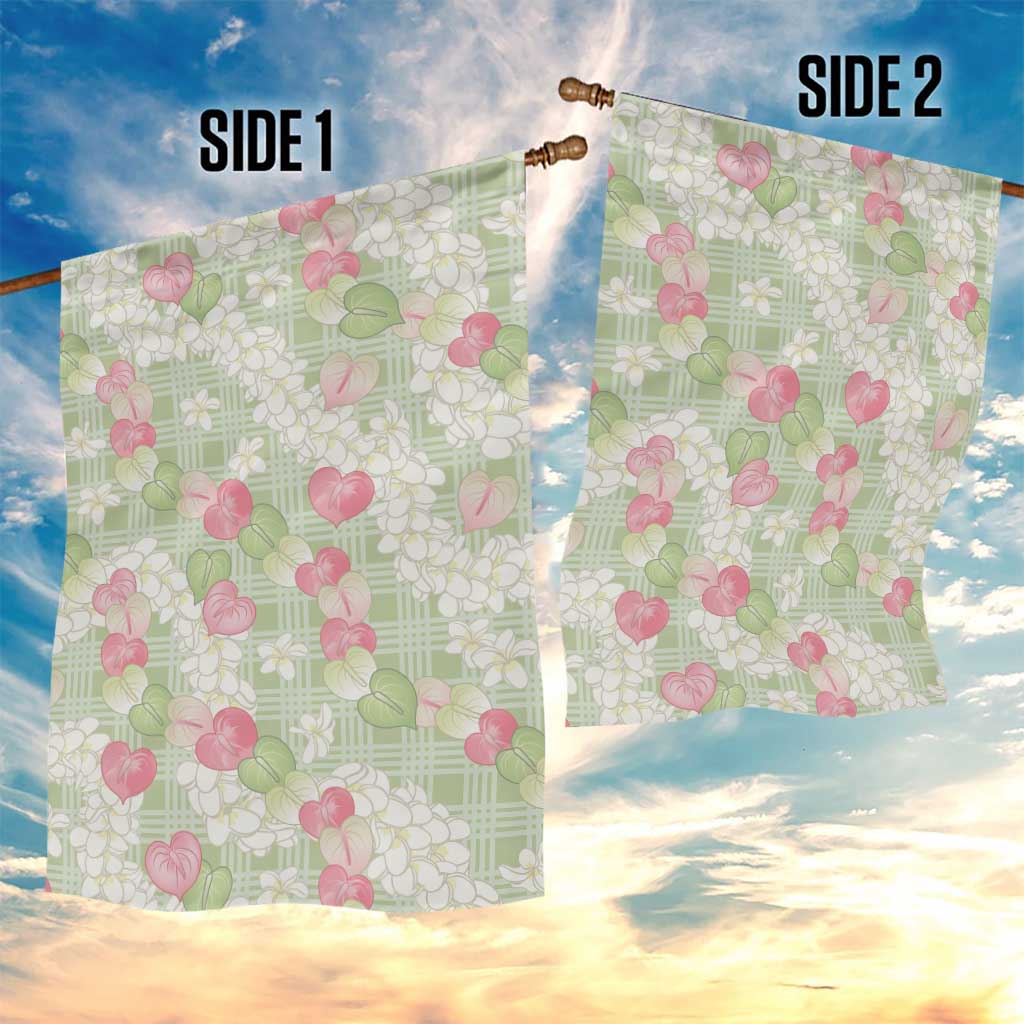 Anthurium Plumeria Lei Pastel Garden Flag Green Hawaiian Splendid Palaka