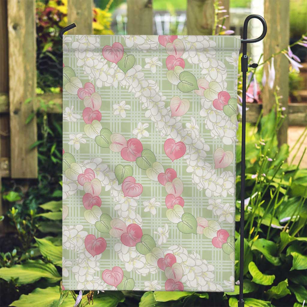Anthurium Plumeria Lei Pastel Garden Flag Green Hawaiian Splendid Palaka