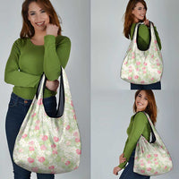 Anthurium Plumeria Lei Pastel Grocery Bag Green Hawaiian Splendid Palaka LT01 - Polynesian Pride