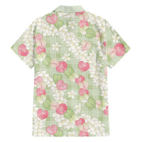 Anthurium Plumeria Lei Pastel Hawaiian Shirt Green Hawaiian Splendid Palaka LT01 - Polynesian Pride
