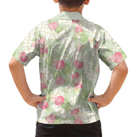 Anthurium Plumeria Lei Pastel Hawaiian Shirt Green Hawaiian Splendid Palaka LT01 - Polynesian Pride