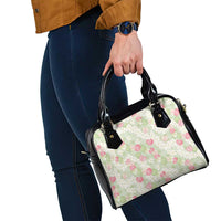 Anthurium Plumeria Lei Pastel Shoulder Handbag Green Hawaiian Splendid Palaka LT01 - Polynesian Pride