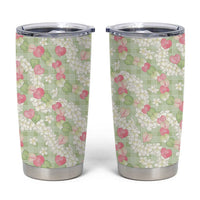 Anthurium Plumeria Lei Pastel Tumbler Cup Green Hawaiian Splendid Palaka