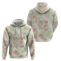 Anthurium Plumeria Lei Pastel Zip Hoodie Green Hawaiian Splendid Palaka