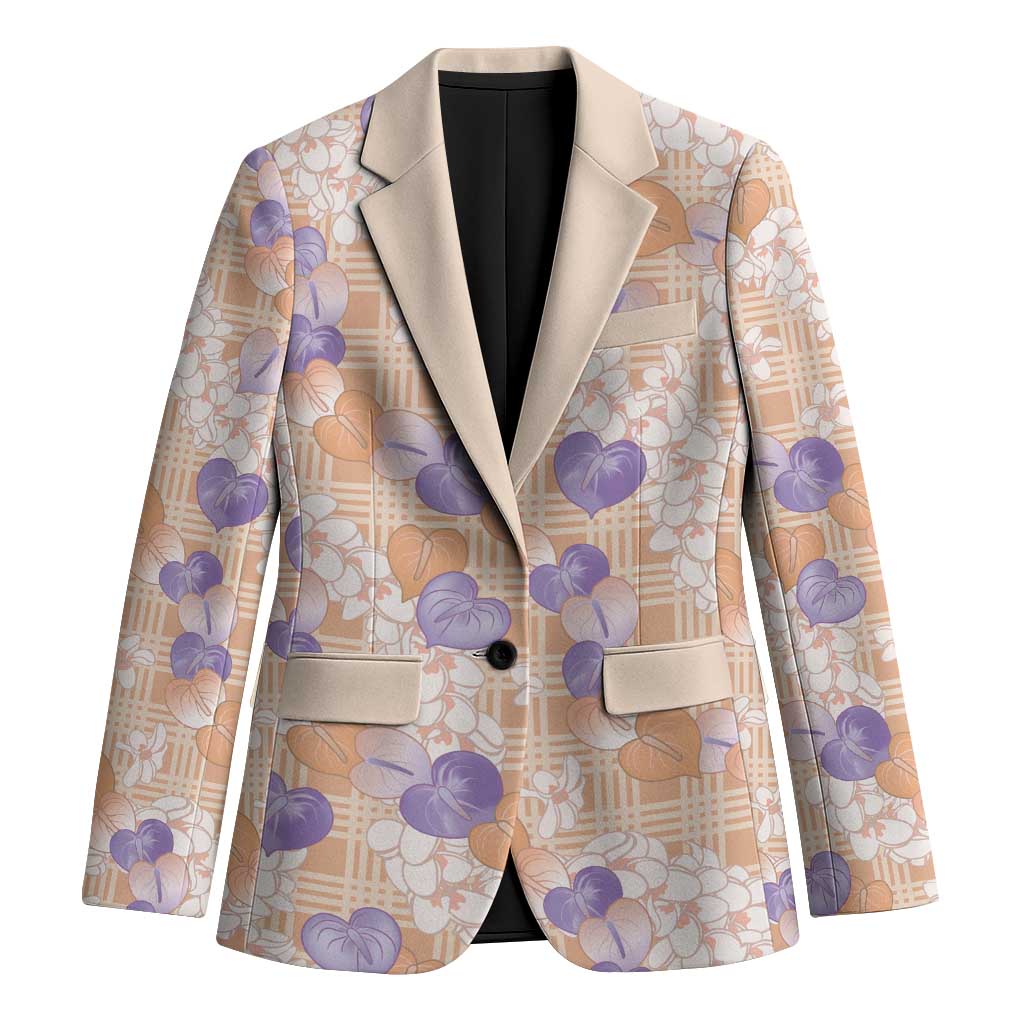 Anthurium Plumeria Lei Pastel Blazer Orange Hawaiian Splendid Palaka
