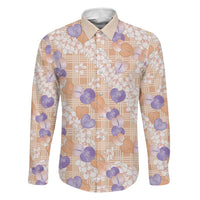 Anthurium Plumeria Lei Pastel Family Matching Summer Maxi Dress and Hawaiian Shirt Orange Hawaiian Splendid Palaka LT01 Dad's Shirt - Long Sleeve Orange - Polynesian Pride