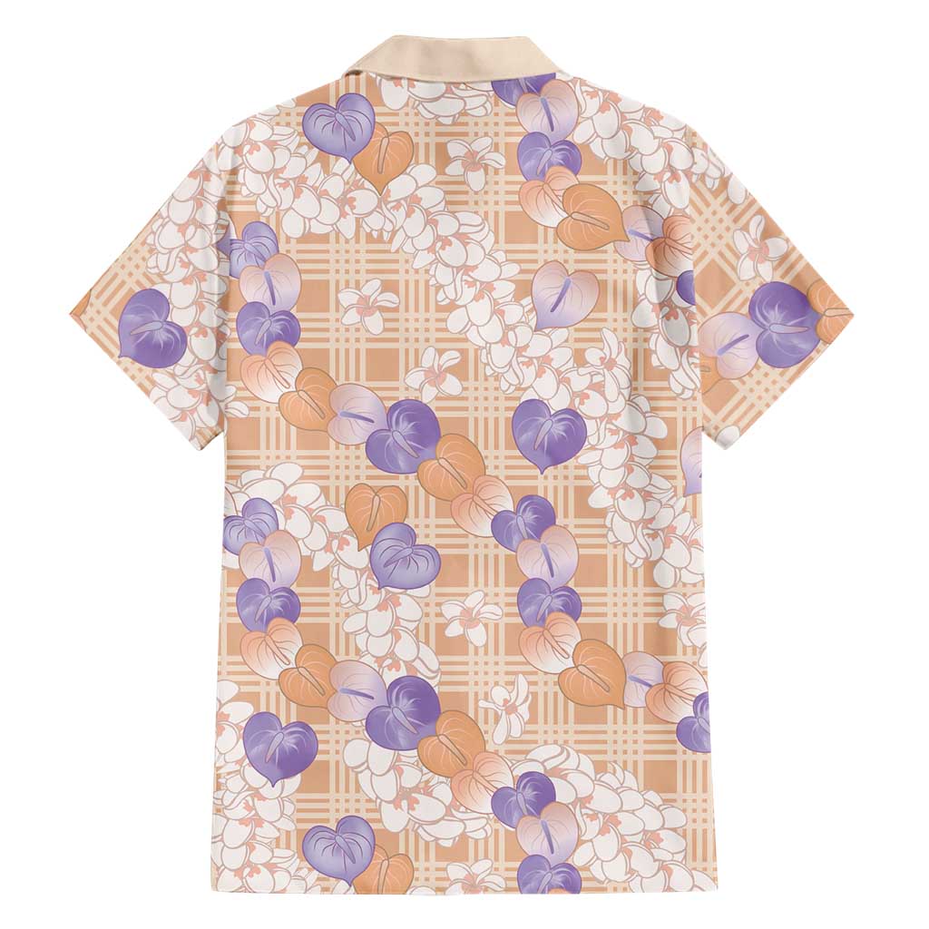 Anthurium Plumeria Lei Pastel Family Matching Tank Maxi Dress and Hawaiian Shirt Orange Hawaiian Splendid Palaka LT01 - Polynesian Pride