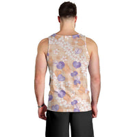 Anthurium Plumeria Lei Pastel Men Tank Top Orange Hawaiian Splendid Palaka