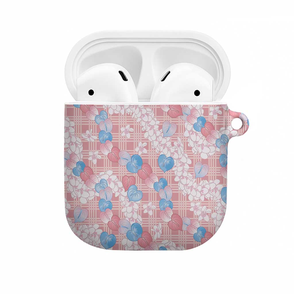 Anthurium Plumeria Lei Pastel AirPods Case Pink Hawaiian Splendid Palaka