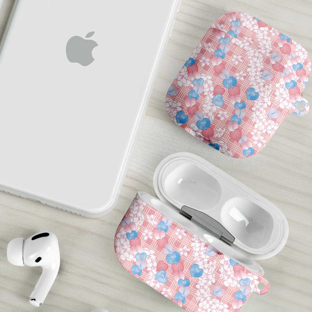 Anthurium Plumeria Lei Pastel AirPods Case Pink Hawaiian Splendid Palaka