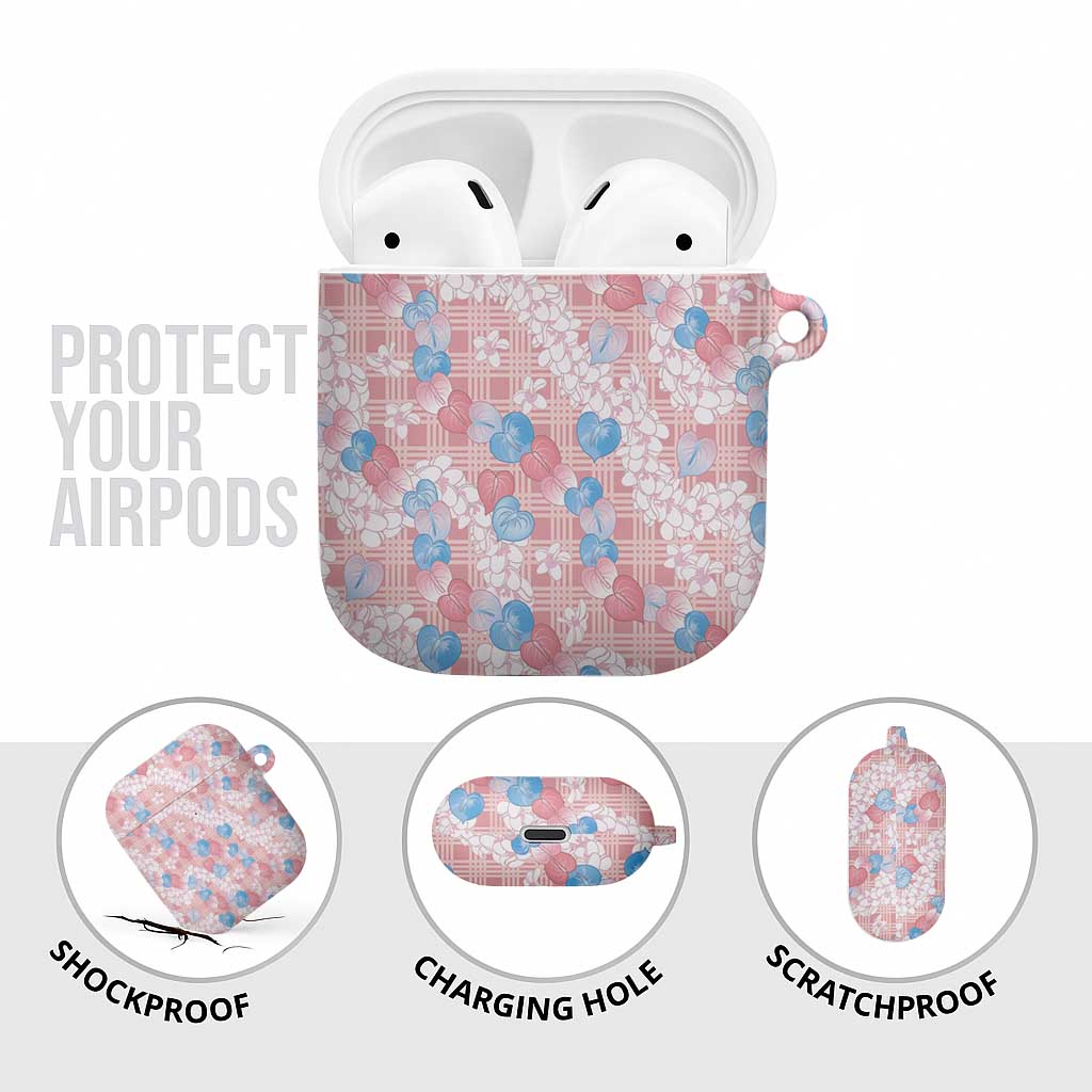 Anthurium Plumeria Lei Pastel AirPods Case Pink Hawaiian Splendid Palaka