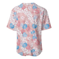 Anthurium Plumeria Lei Pastel Baseball Jersey Pink Hawaiian Splendid Palaka