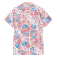 Anthurium Plumeria Lei Pastel Family Matching Long Sleeve Bodycon Dress and Hawaiian Shirt Pink Hawaiian Splendid Palaka