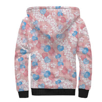 Anthurium Plumeria Lei Pastel Sherpa Hoodie Pink Hawaiian Splendid Palaka