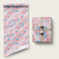 Anthurium Plumeria Lei Pastel Wrapping Paper Pink Hawaiian Splendid Palaka
