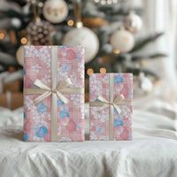 Anthurium Plumeria Lei Pastel Wrapping Paper Pink Hawaiian Splendid Palaka