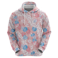 Anthurium Plumeria Lei Pastel Zip Hoodie Pink Hawaiian Splendid Palaka LT01 - Polynesian Pride