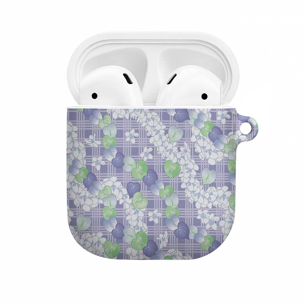 Anthurium Plumeria Lei Pastel AirPods Case Purple Hawaiian Splendid Palaka