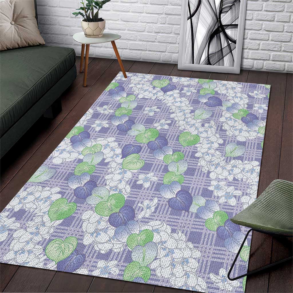 Anthurium Plumeria Lei Pastel Area Rug Purple Hawaiian Splendid Palaka