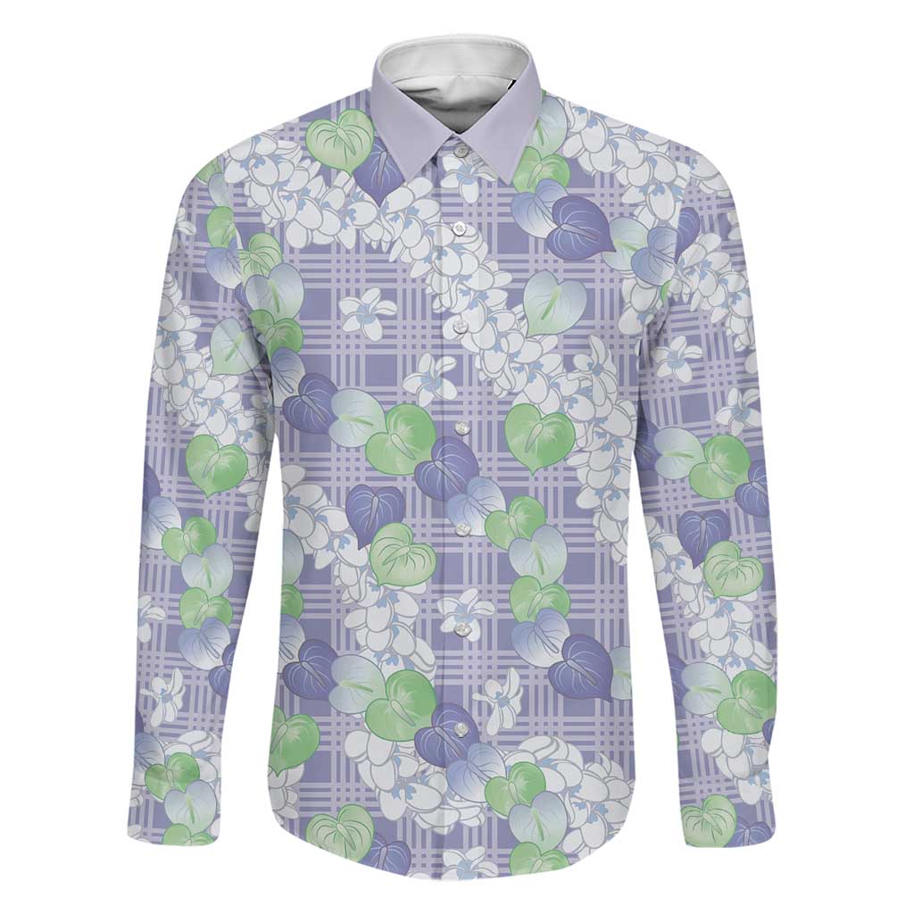 Anthurium Plumeria Lei Pastel Family Matching Mermaid Dress and Hawaiian Shirt Purple Hawaiian Splendid Palaka
