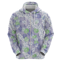 Anthurium Plumeria Lei Pastel Hoodie Purple Hawaiian Splendid Palaka LT01 - Polynesian Pride