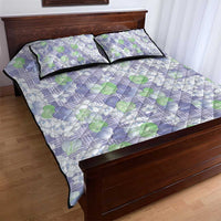 Anthurium Plumeria Lei Pastel Quilt Bed Set Purple Hawaiian Splendid Palaka LT01 - Polynesian Pride