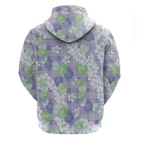 Anthurium Plumeria Lei Pastel Zip Hoodie Purple Hawaiian Splendid Palaka LT01 - Polynesian Pride