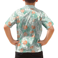 Anthurium Plumeria Lei Pastel Family Matching Short Sleeve Bodycon Dress and Hawaiian Shirt Teal Hawaiian Splendid Palaka
