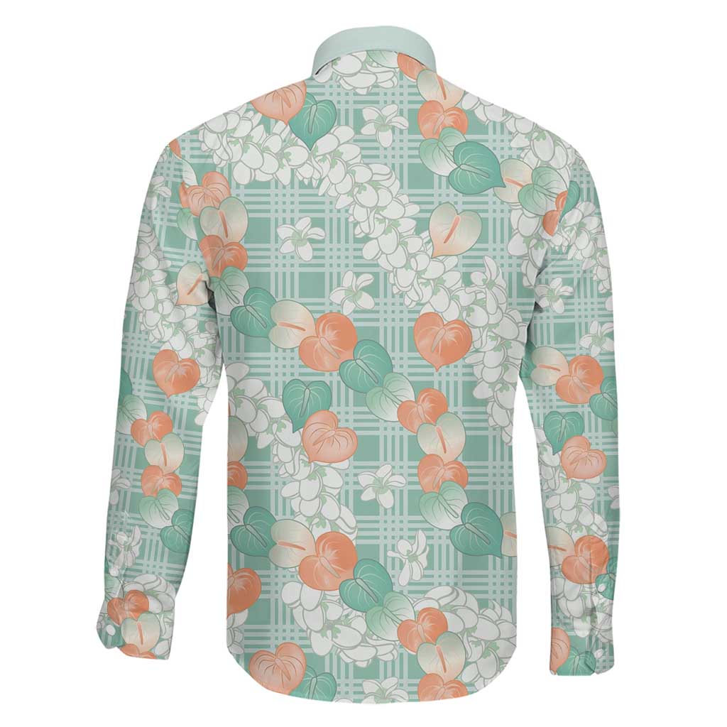 Anthurium Plumeria Lei Pastel Family Matching Short Sleeve Bodycon Dress and Hawaiian Shirt Teal Hawaiian Splendid Palaka