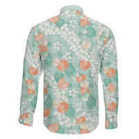 Anthurium Plumeria Lei Pastel Family Matching Short Sleeve Bodycon Dress and Hawaiian Shirt Teal Hawaiian Splendid Palaka