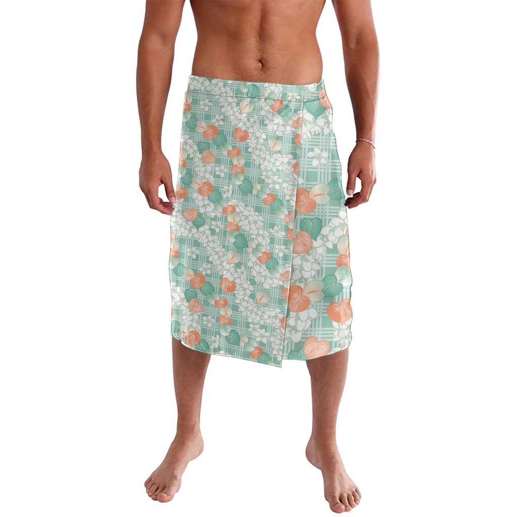 Anthurium Plumeria Lei Pastel Lavalava Teal Hawaiian Splendid Palaka