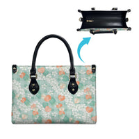 Anthurium Plumeria Lei Pastel Leather Bag Teal Hawaiian Splendid Palaka