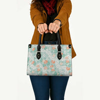 Anthurium Plumeria Lei Pastel Leather Bag Teal Hawaiian Splendid Palaka
