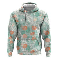 Anthurium Plumeria Lei Pastel Zip Hoodie Teal Hawaiian Splendid Palaka LT01 Pullover Hoodie Teal - Polynesian Pride