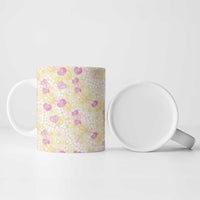 Anthurium Plumeria Lei Pastel Ceramic Mug Yellow Hawaiian Splendid Palaka LT01 - Polynesian Pride