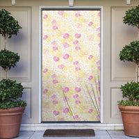 Anthurium Plumeria Lei Pastel Door Cover Yellow Hawaiian Splendid Palaka LT01 Yellow - Polynesian Pride