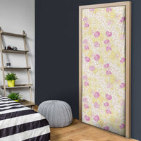 Anthurium Plumeria Lei Pastel Door Cover Yellow Hawaiian Splendid Palaka LT01 - Polynesian Pride