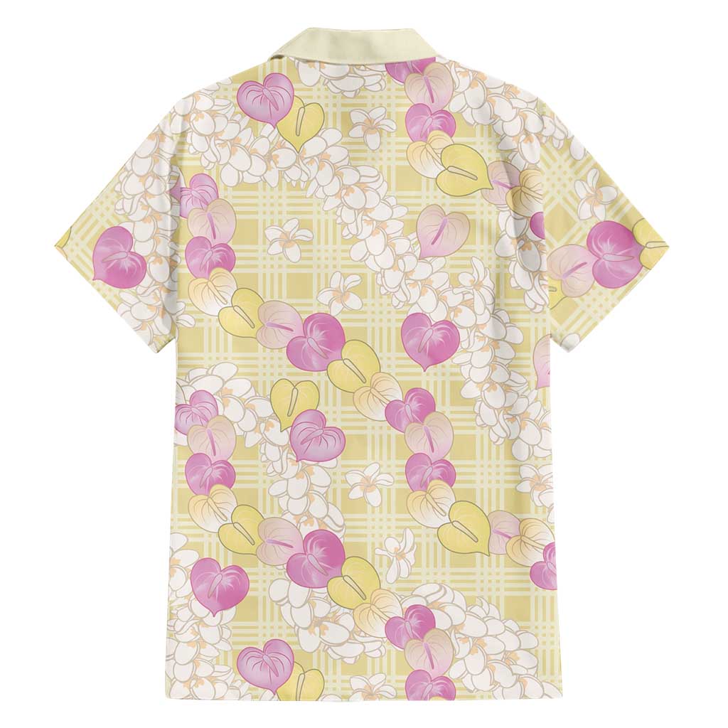 Anthurium Plumeria Lei Pastel Family Matching Summer Maxi Dress and Hawaiian Shirt Yellow Hawaiian Splendid Palaka