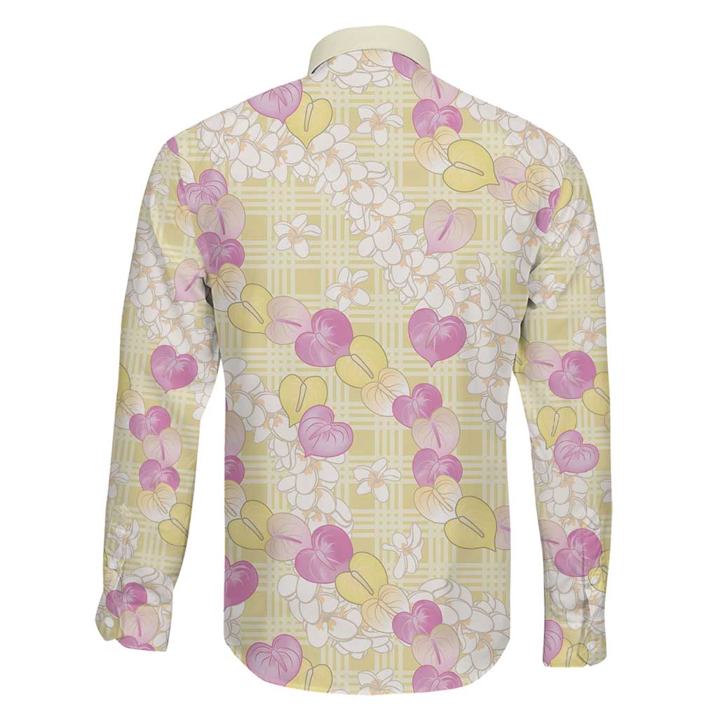 Anthurium Plumeria Lei Pastel Family Matching Summer Maxi Dress and Hawaiian Shirt Yellow Hawaiian Splendid Palaka
