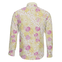 Anthurium Plumeria Lei Pastel Family Matching Summer Maxi Dress and Hawaiian Shirt Yellow Hawaiian Splendid Palaka
